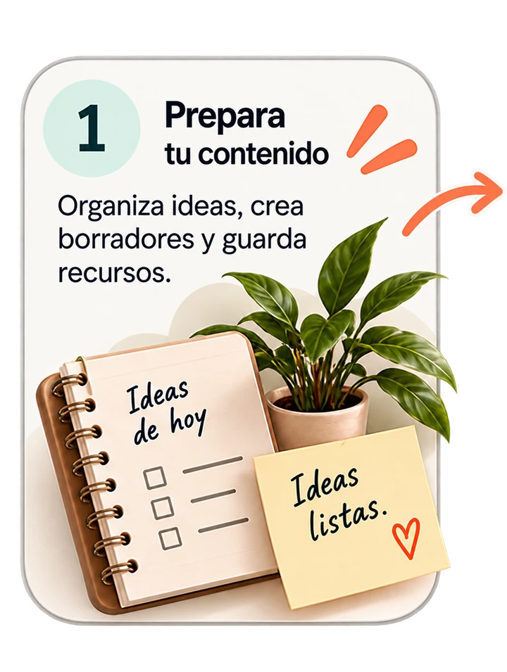 Ideas, un cuaderno y recursos para preparar contenido